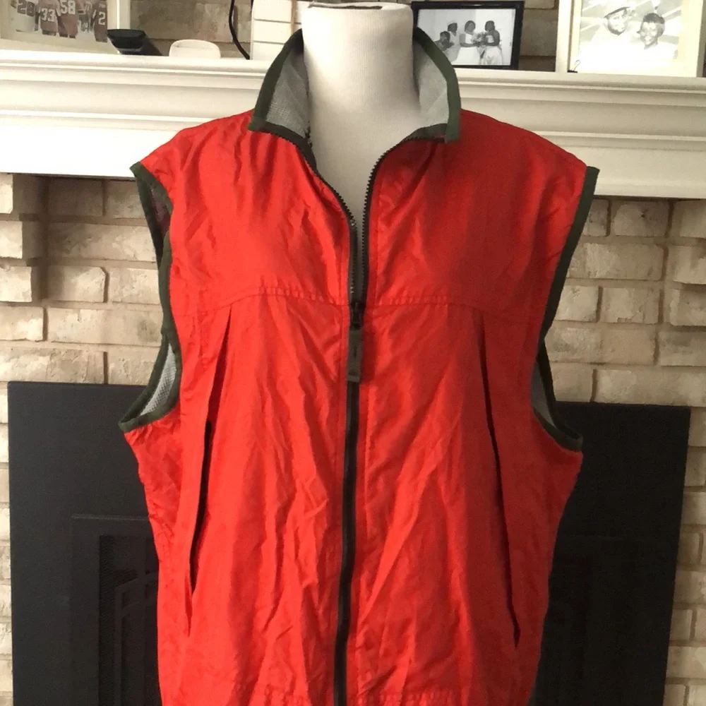 Men’s Gap Orange & Green Multi Zipper Utility Vest size XL